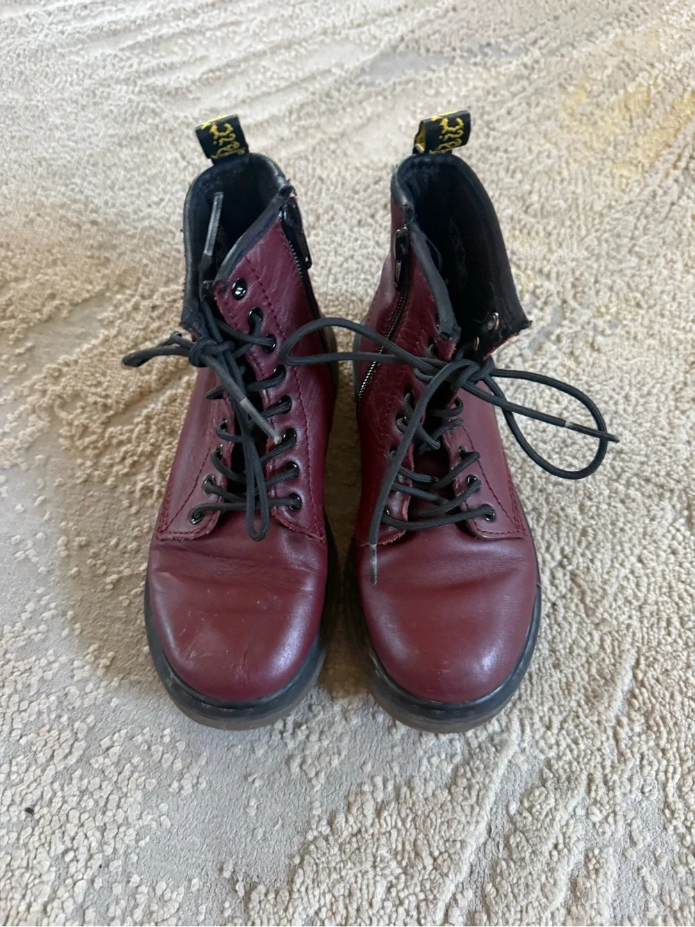 Dr. Martens Boots maroon red lace up 1460J AW004 size 13